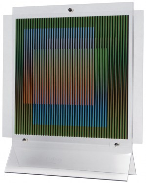 Carlos Cruz Diez |  Chromointerference Manipulable ( de mesa) | Multiple | Firmado | 40 x 35 cm